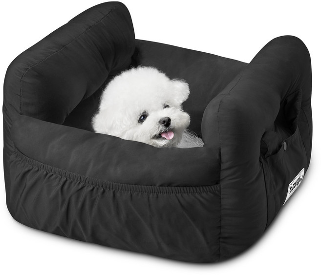 멍뭉스 강아지 더블범퍼 카시트, 블랙, 1개