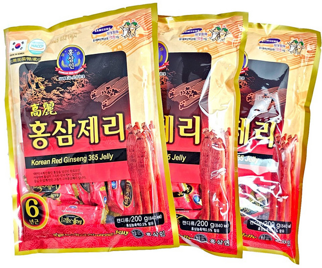 고려 홍삼제리 6년근, 200g, 2개