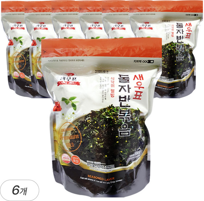 새우표 완도 대용량 돌자반 300g x 6봉, 6개