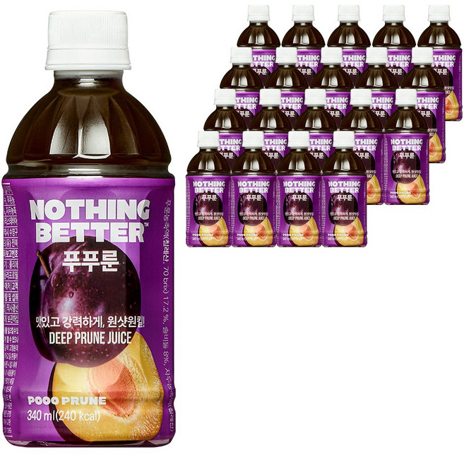 낫띵베럴 푸푸룬 푸룬주스, 340ml, 20개