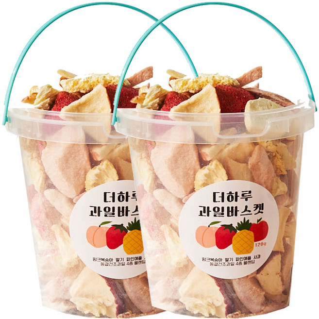 THEHARU 과일바스켓 동결건조과일칩 4종 블랜딩, 2개, 120g