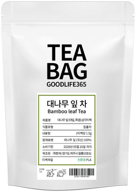 굿라이프365 대나무잎 대잎차 죽엽 삼각티백 100개입, 1.5g, 1개