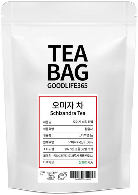 굿라이프365 오미자 삼각티백 100티백, 100개입, 1g, 1개, 100개입