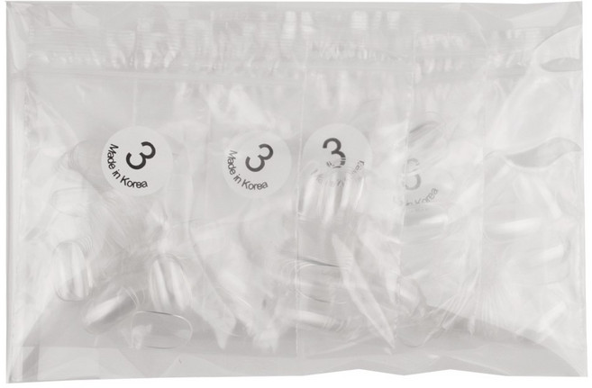 엘비아 숏오발미니 네일팁 3호 200p, 클리어, 1개