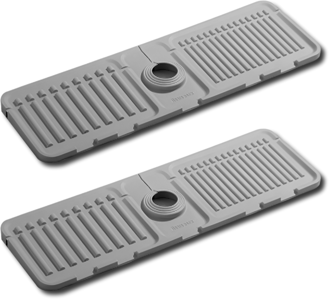 깔끔조아 세면대 실리콘 물빠짐 드라잉 매트, 2개, 그레이