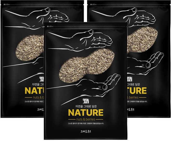 그대로푸드 볶음들깨가루 1kg 거친 탕용, 3개