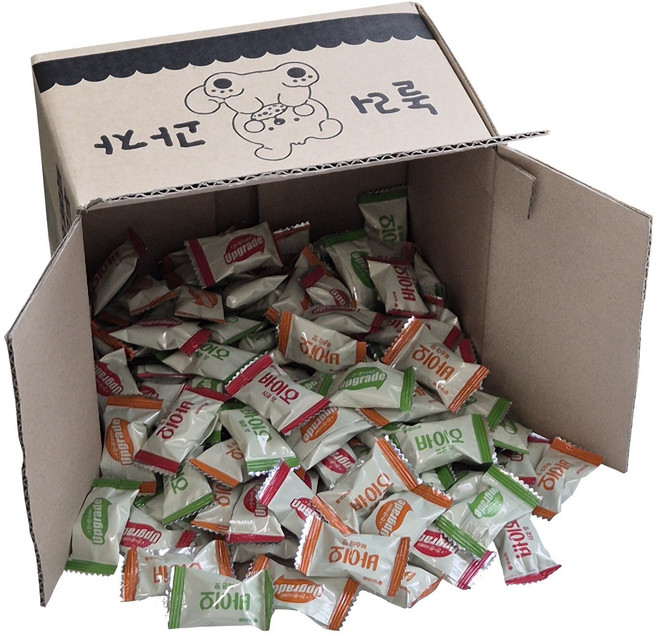 [놀러과자] 오리온 바이오 생과즙 캔디 대용량 개별포장, 100개, 4.3g