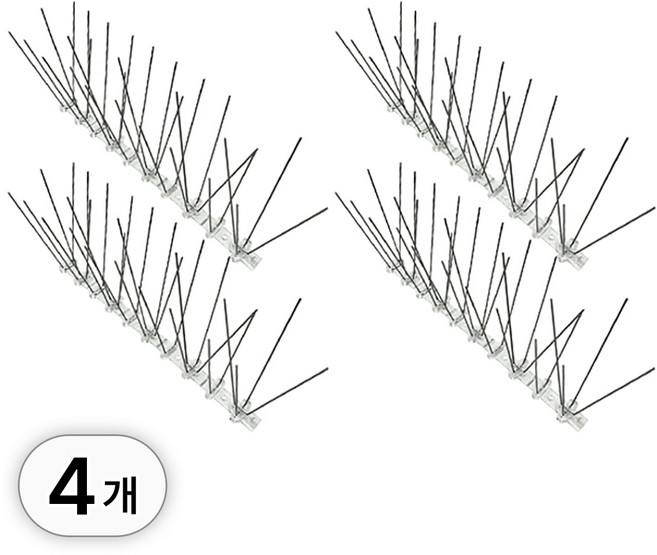 업그레이드 신형 4p 세트 비둘기 퇴치 버드 스파이크 + 양면 아크릴 테이프 에어컨 실외기 조류 퇴치망 가드 새쫒는 방충망 설치 용품 베란다 새퇴치 도구, 4개