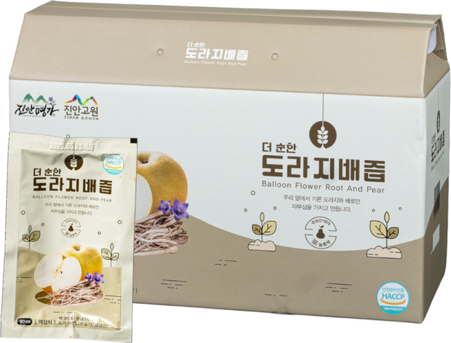 [진안고원농산] 무농약 직접 재배 3년근 약도라지 NO 물 NO 첨가물 더 순한 도라지배즙, 90ml, 30개