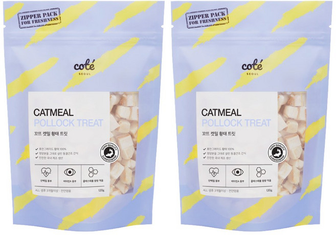 꼬뜨 캣밀 트릿 동결건조간식, 황태, 120g, 2개