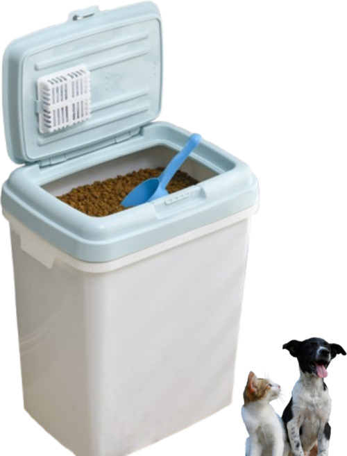 블랙누 밀폐 강아지 고양이 사료통 대용량 사료 보관통 15kg 20kg, 1개, 15L, 화이트