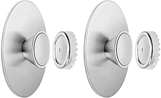 투데이리빙 2개 풀세트 스텐 자석 비누 홀더 욕실 물빠짐 받침대 화장실 접착식 거치대 방수 방습 다용도 벽걸이 비누곽 케이스, 2세트, R98825S(실버