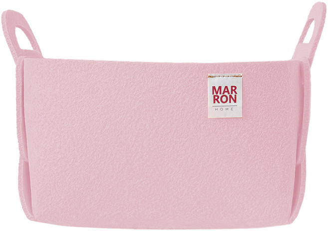마롱즈 접이식 펠트 수납 바구니, 베이비핑크, 3개