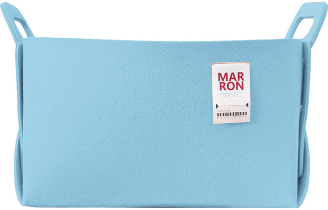 마롱즈 접이식 펠트 수납 바구니, 스카이블루, 3개