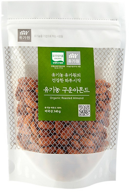 유가원 유기농 구운 아몬드, 340g, 2개