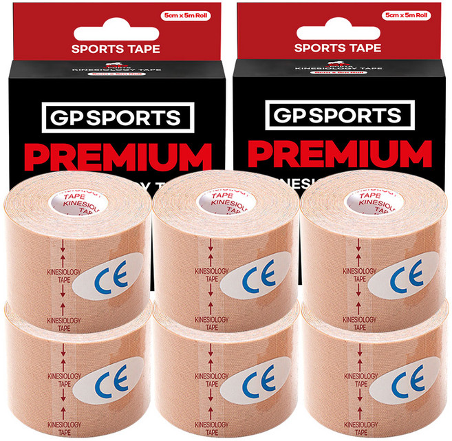 스포츠 테이핑 키네시올로지 테이프 5cmx5m 6개입 볼링 운동 근육테이프, 1세트