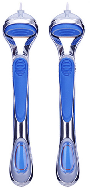 투데이리빙 면도기 핸들 세트 질레트 파워 스킨텍 프로쉴드 퓨전 호환용, R69075L, 블루, 2개