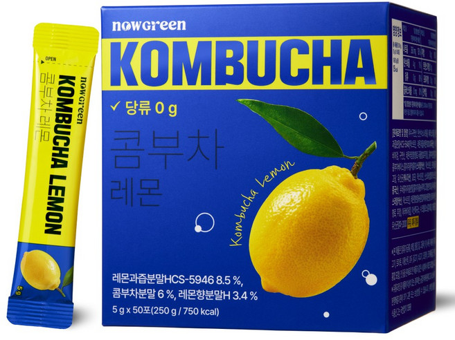 나우그린 레몬 콤부차, 5g, 50개입, 1개