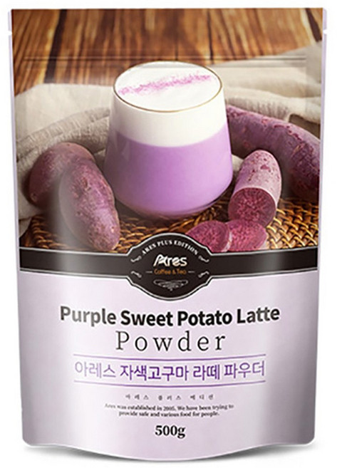 아레스 자색 고구마 라떼 파우더, 2개, 1개입, 500g