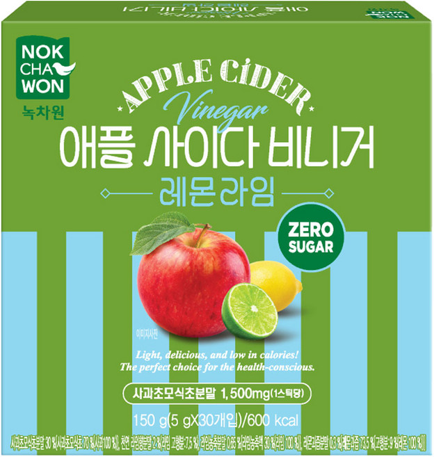 녹차원 제로슈가 애플 사이다 비니거 레몬라임맛, 150g, 1개