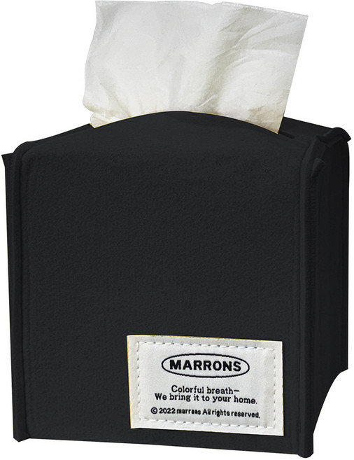 마롱즈 미니 펠트 티슈 케이스, 블랙, 1개