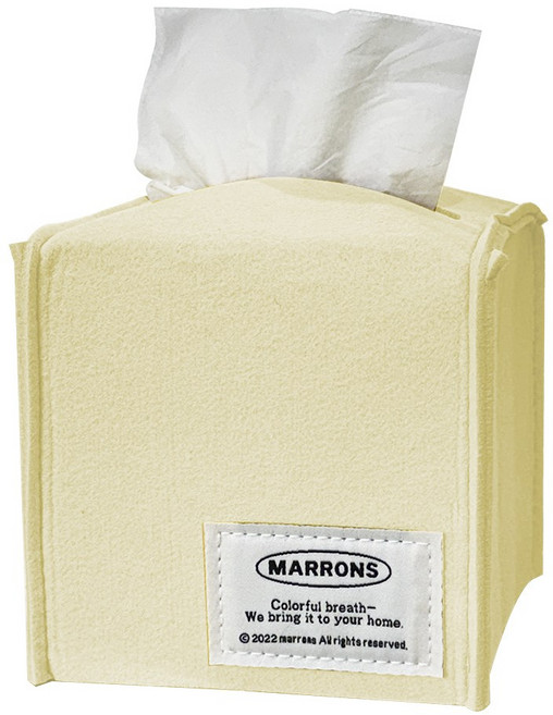 마롱즈 미니 펠트 티슈 케이스, 바닐라, 1개