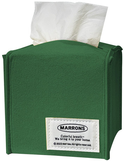 마롱즈 미니 펠트 티슈 케이스, 그린, 1개