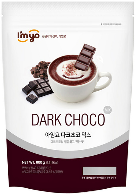 아임요 다크 초코 믹스 파우더 800g12개(1박스 분말, 800g, 1개입, 12개