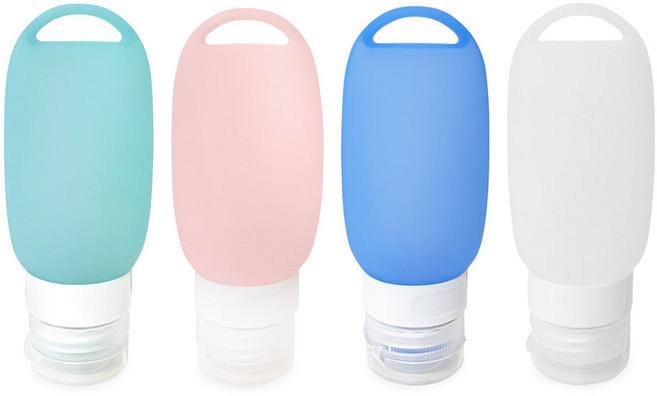 카마모 여행용 실리콘 공병 40ml 4개 세트 휴대용 보틀 샴푸 화장품 소분 용기