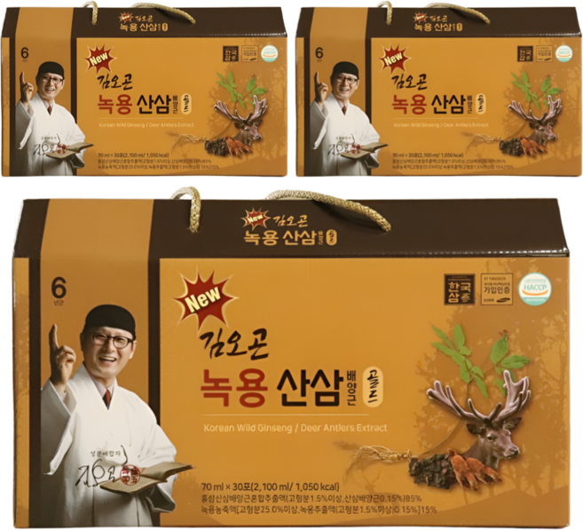 김오곤 녹용산삼 배양근 골드 녹용산삼 액기스 90포 사은품 침향환 10환, 1개