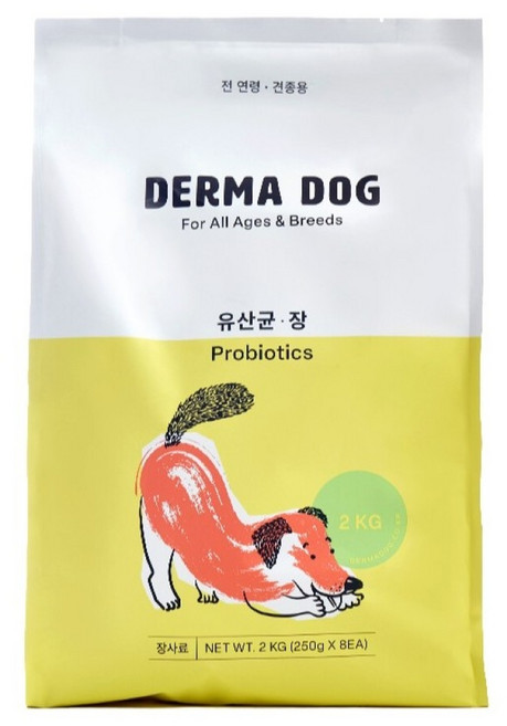 더마독 강아지 기능성 사료, 장건강/유산균, 2kg, 1개