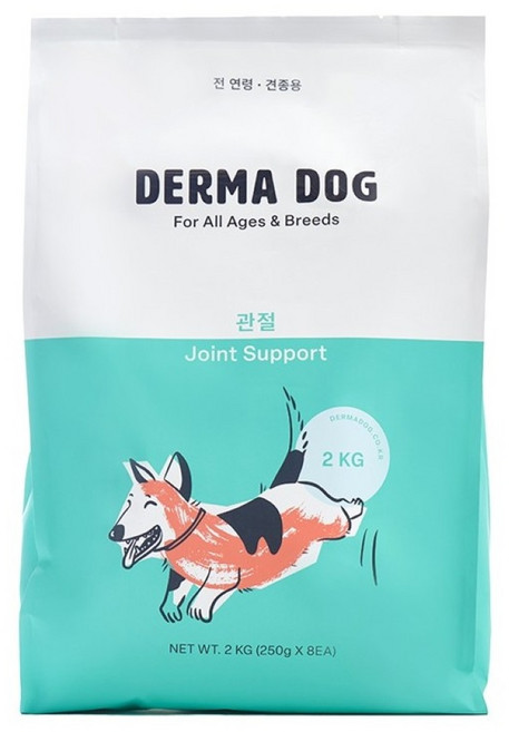 더마독 강아지 건강사료 관절 기능성 사료, 뼈/관절강화, 2kg, 1개