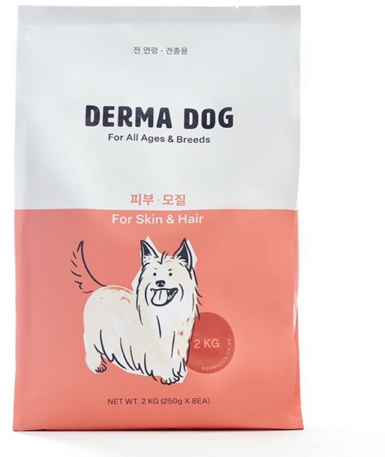 더마독 강아지 건강사료 피부 기능성 사료, 피부/피모, 2kg, 1개