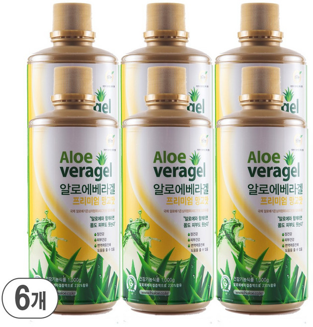 하이알로에 알로에겔 1kg x 6병 면역력증진 멕시코산 베라겔, 6개