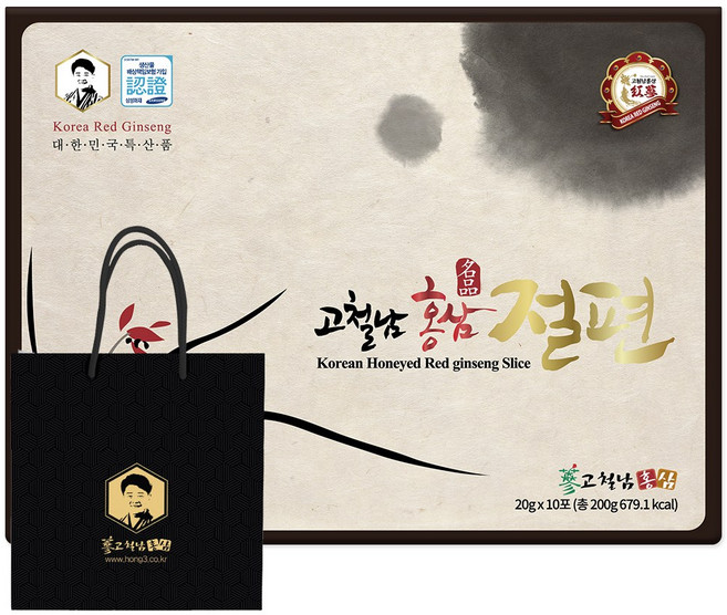 고철남홍삼 선물형 절편 + 쇼핑백, 10정, 2개