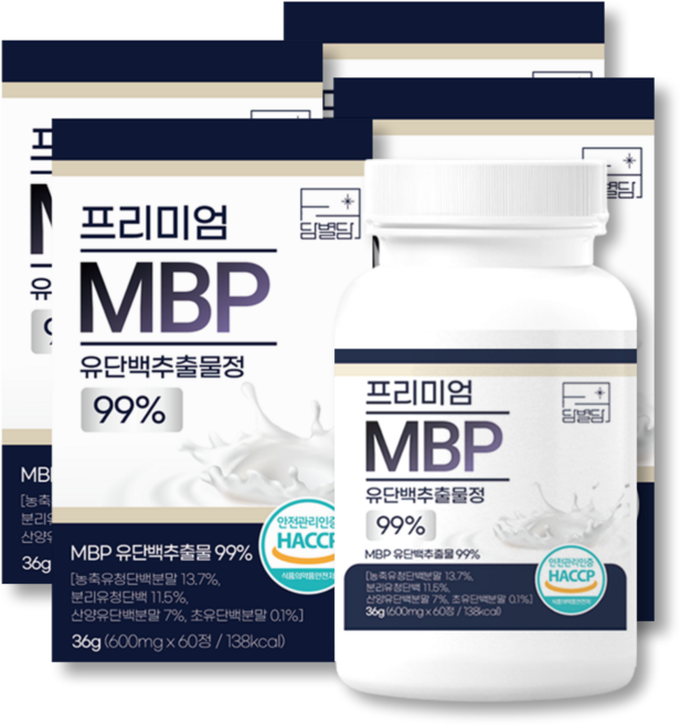 MBP 유단백추출물 엠비피 99% 산양유 콘드로이친 1200 무부형제 HACCP 식약청인증, 4개, 60정