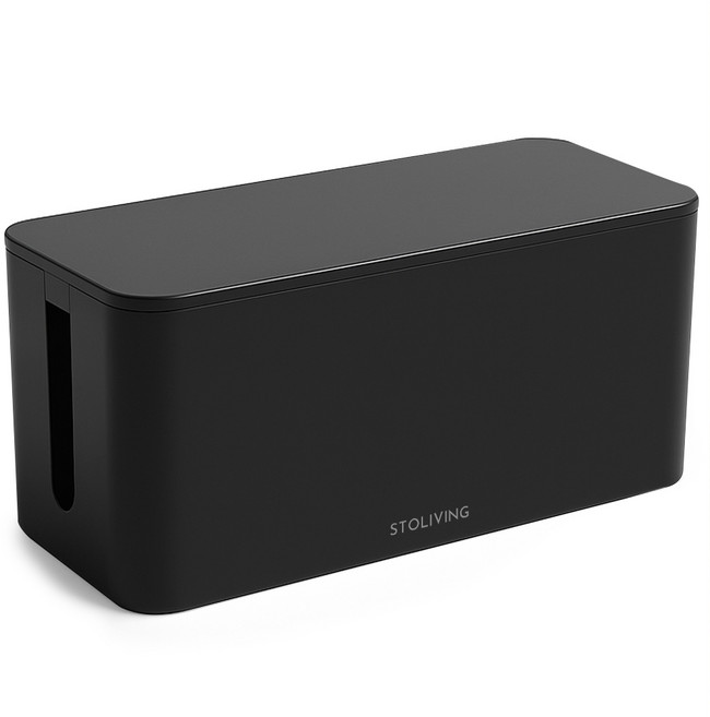 스토리빙 멀티탭 보관함, 2개, 블랙