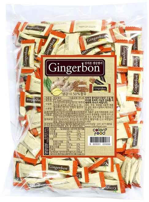 진저본 생강젤리 츄잉젤리 500g(약120개) + 오트밀미니바이트2개 트레이더스, 500g, 1개 - 쿠팡