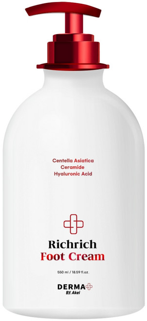 아케이 더마 리치리치 고보습 각질케어 풋크림, 1개입, 1개, 550ml