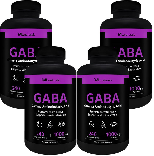 [미국빠른직구] 신제품 마이라이프 내추럴스 가바 1000mg, 4개, 240정