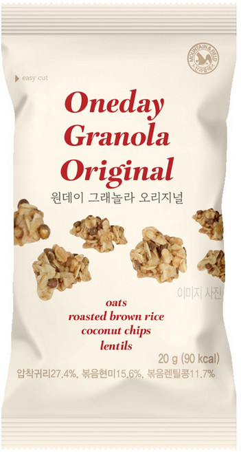 산과들에 원데이 그래놀라 오리지널, 20g, 100개