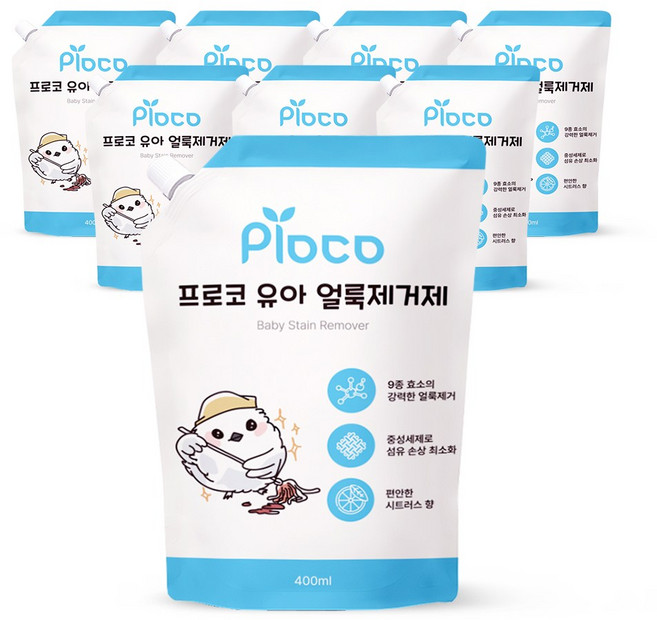 프로코 9종효소 유아 얼룩제거제 리필, 8개, 400ml
