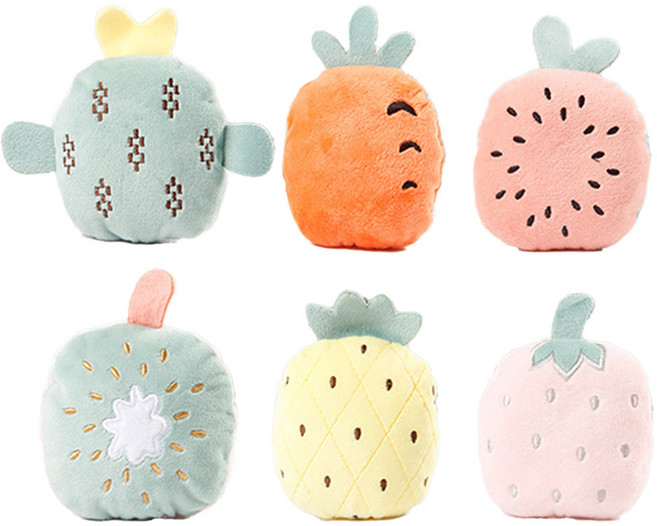 딩동펫 반려동물 과즙 팡팡 인형 장난감 6종 세트, 혼합색상, 1세트