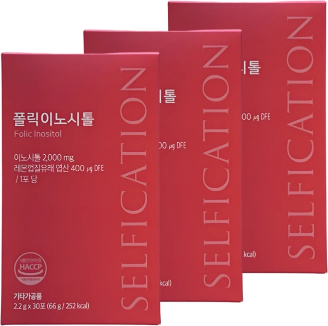 셀피케이션 독일산 미오이노시톨 천연 엽산 콜린 사과맛 30포 1BOX, 3박스, 66g - 쿠팡