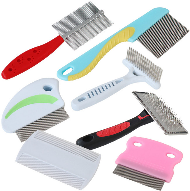 딩동펫 반려동물 털 정리빗 6종 세트 + 눈꼽빗 랜덤발송, 혼합색상, 1세트