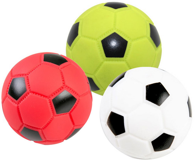 딩동펫 강아지 축구삼형제 라텍스장난감 3p, 혼합색상, 1세트