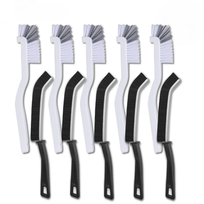5+5 테일스타 틈새솔 틈새브러쉬 다용도 L자 직각솔 청소솔 만능 브러쉬, 화이트, 블랙, 1세트