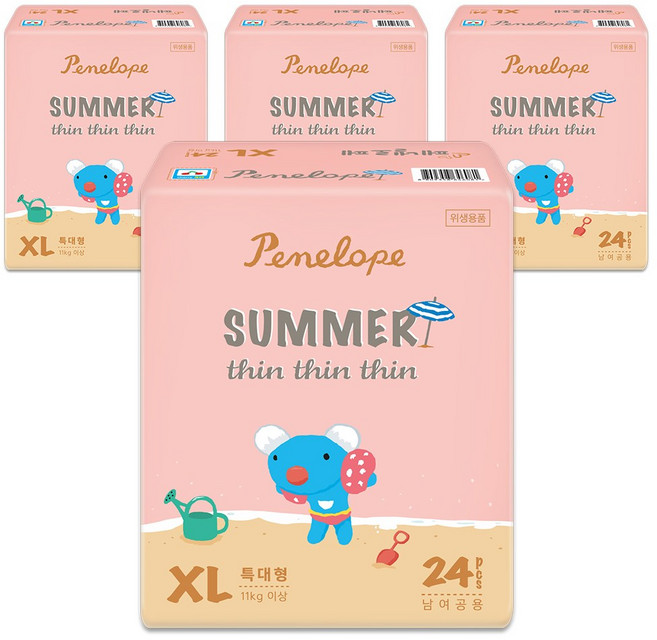 페넬로페 씬씬씬 아이스 썸머 밴드형 기저귀 공용, 5단계, 96매