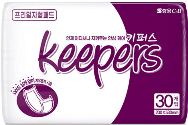 쌍용 키퍼스 성인용기저귀 안심 속기저귀 모음 (선택), 30매입, 8개
