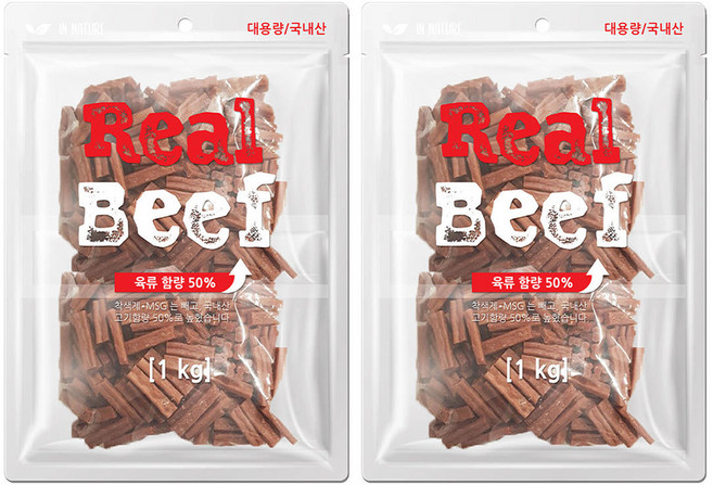 인네이처 리얼 치킨 사사미 1kg, 비프, 2개